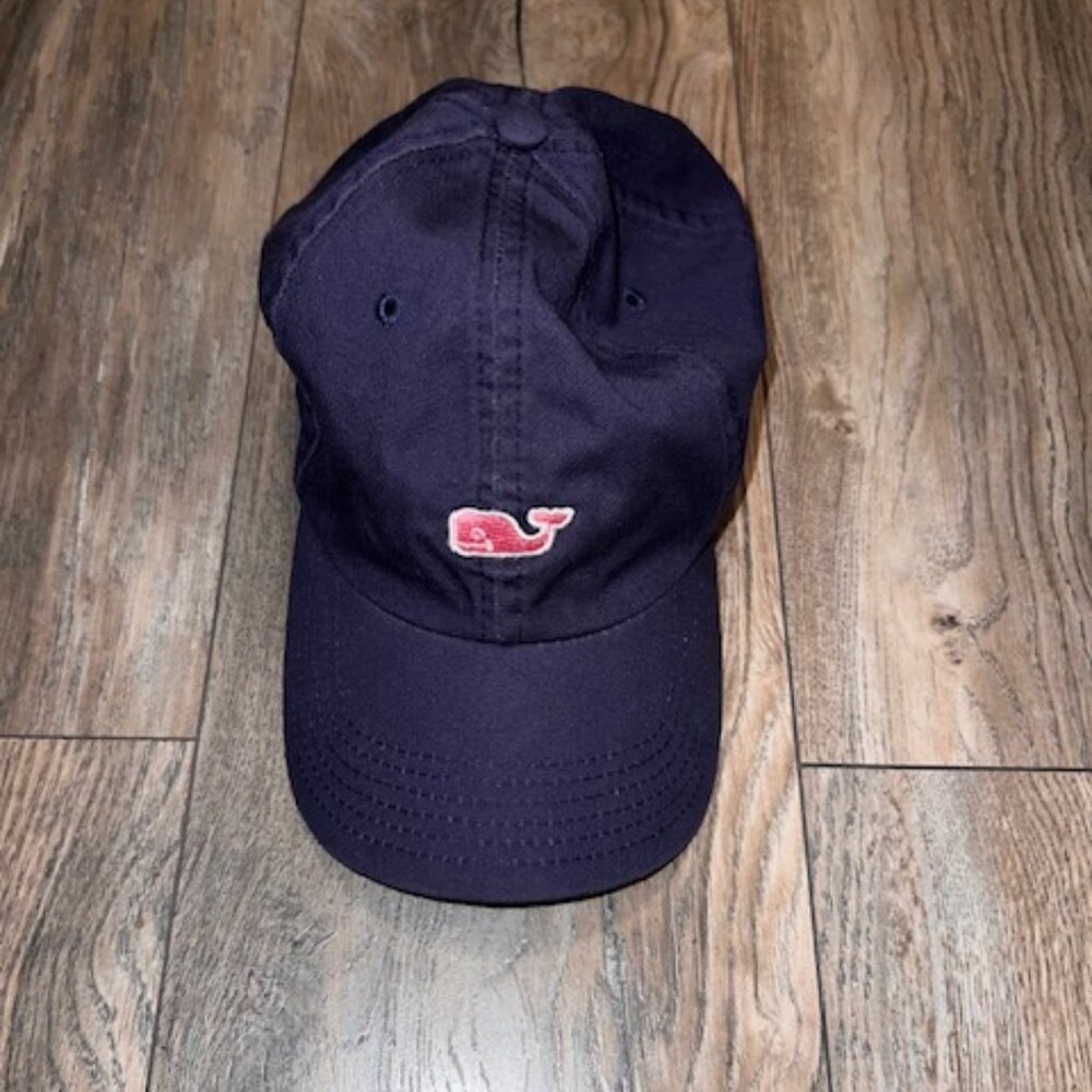 Vineyard Vines Whale Logo Baseball Hat in Navy-Unisex